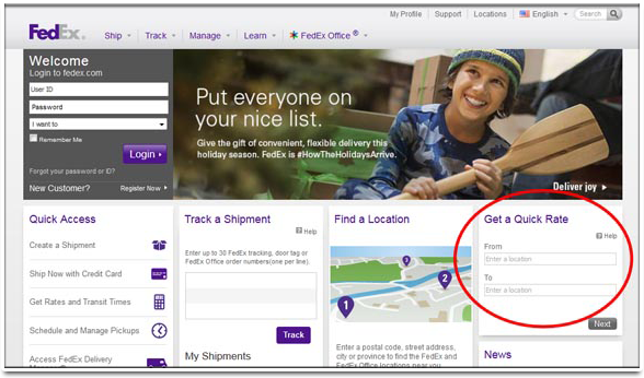 Picture: FedEx Home Page.